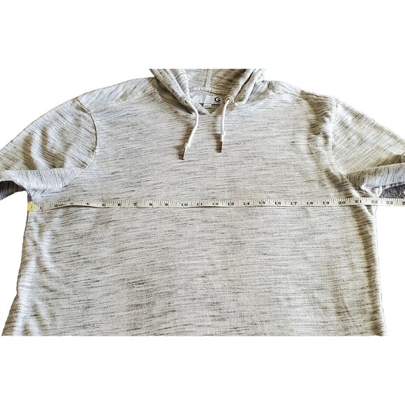 G by Guess Men's Size Large Pullover Hoodie Sweater Shirt Grey and White L - Picture 9 of 10